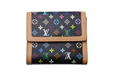 極美品 LOUIS VUITTON ルイヴィトン ポルト モネ ビエ カルトクレディ 二つ折り財布 M92984 モノグラム マルチカラー 村上隆 中古 4b004675