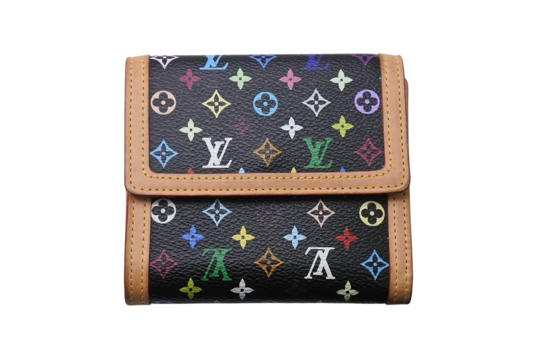 極美品 LOUIS VUITTON ルイヴィトン ポルト モネ ビエ カルトクレディ 二つ折り財布 M92984 モノグラム マルチカラー 村上隆 中古 4b004675