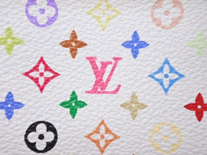 新品同様 LOUISVUITTON ルイヴィトン ポシェットクレコインケース M92655 モノグラムマルチカラー 村上隆 ホワイト 中古 4b004676