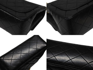 極美品 CHANEL シャネル ミニマトラッセ 17 チェーンショルダーバッグ 1番台 ラムスキン ココマーク ブラック ゴールド金具 中古 4b004679