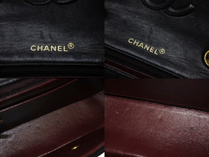 極美品 CHANEL シャネル ミニマトラッセ 17 チェーンショルダーバッグ 1番台 ラムスキン ココマーク ブラック ゴールド金具 中古 4b004679
