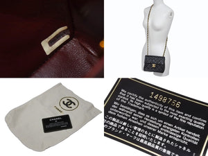 極美品 CHANEL シャネル ミニマトラッセ 17 チェーンショルダーバッグ 1番台 ラムスキン ココマーク ブラック ゴールド金具 中古 4b004679