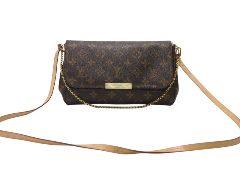 極美品 LOUIS VUITTON ルイヴィトン モノグラム フェイボリットPM ショルダーバッグ M40717 ブラウン ゴールド金具 中古 4b004682