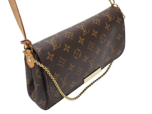 極美品 LOUIS VUITTON ルイヴィトン モノグラム フェイボリットPM ショルダーバッグ M40717 ブラウン ゴールド金具 中古 4b004682