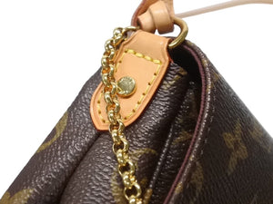 極美品 LOUIS VUITTON ルイヴィトン モノグラム フェイボリットPM ショルダーバッグ M40717 ブラウン ゴールド金具 中古 4b004682