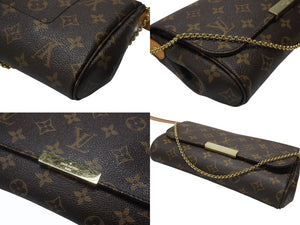 極美品 LOUIS VUITTON ルイヴィトン モノグラム フェイボリットPM ショルダーバッグ M40717 ブラウン ゴールド金具 中古 4b004682