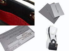 Load image into Gallery viewer, Christian Dior クリスチャンディオール Lady Dior レディディオール スモール 2WAYバッグ カナージュ ブラック シルバー金具 美品 中古 4b004684