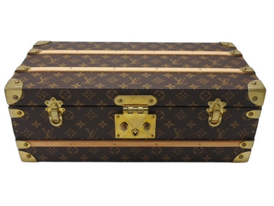 LOUIS VUITTON ルイヴィトン トランク マル・フルール M41504 モノグラムキャンバス レザー ブラウン 美品 中古 4b004688