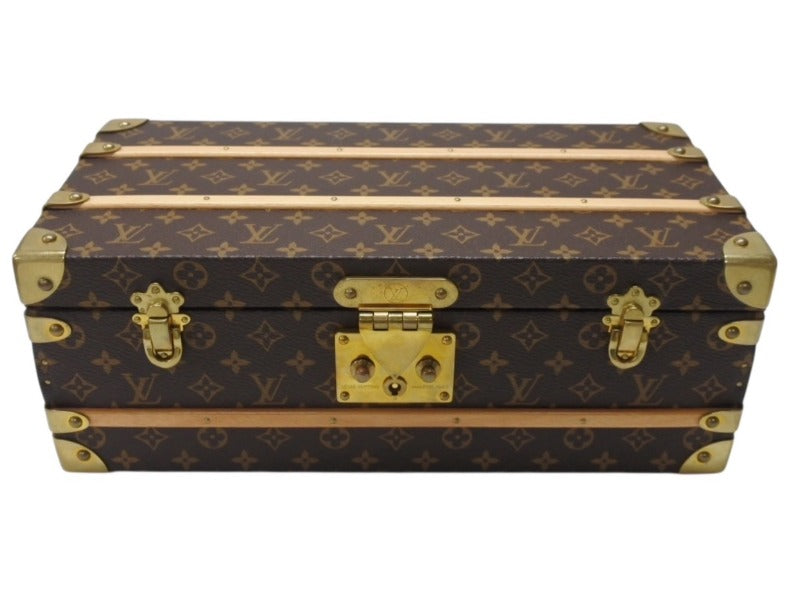 LOUIS VUITTON ルイヴィトン トランク マル・フルール M41504 モノグラムキャンバス レザー ブラウン 美品 中古 4b004688