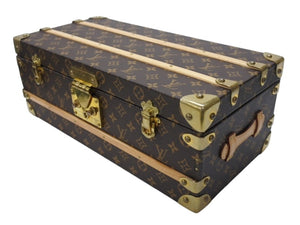 LOUIS VUITTON ルイヴィトン トランク マル・フルール M41504 モノグラムキャンバス レザー ブラウン 美品 中古 4b004688