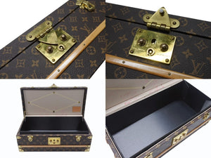 LOUIS VUITTON ルイヴィトン トランク マル・フルール M41504 モノグラムキャンバス レザー ブラウン 美品 中古 4b004688