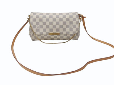 LOUIS VUITTON ルイヴィトン ショルダーバッグ N41277 フェイボリットPM ダミエ アズール ホワイト ゴールド金具 美品 中古 4b004689