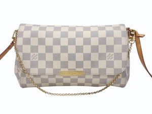 LOUIS VUITTON ルイヴィトン ショルダーバッグ N41277 フェイボリットPM ダミエ アズール ホワイト ゴールド金具 美品 中古 4b004689
