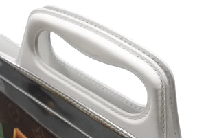 極美品 希少 LOUIS VUITTON ルイヴィトン ハンドバッグ モノグラム フリーザー サックプラ M23151 PVC エナメル レザー ブラウン シルバー 中古 4b004691