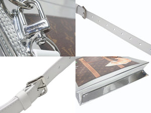 極美品 希少 LOUIS VUITTON ルイヴィトン ハンドバッグ モノグラム フリーザー サックプラ M23151 PVC エナメル レザー ブラウン シルバー 中古 4b004691