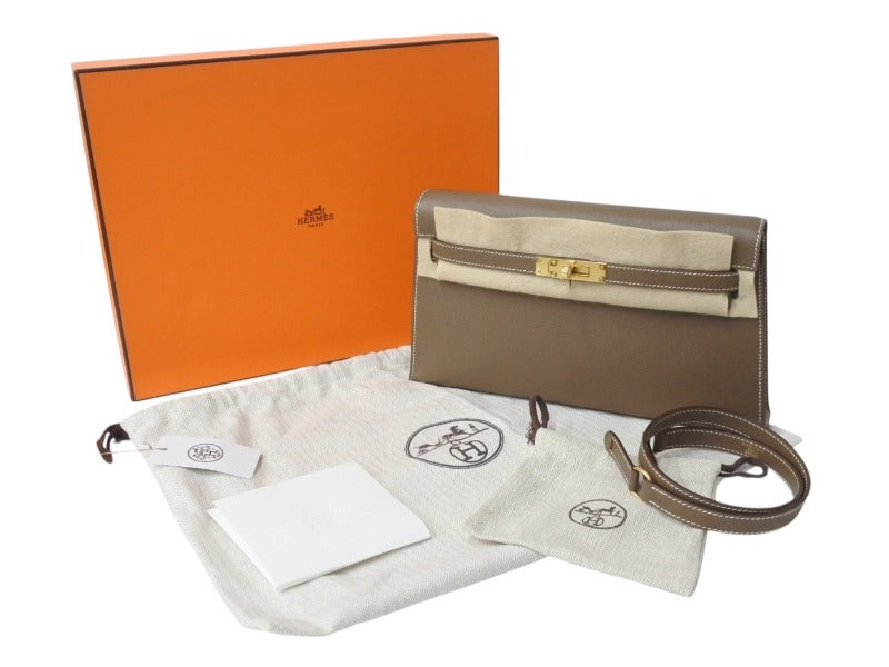新品未使用 HERMES エルメス ケリーエラン 2WAY ショルダーバッグ ヴォーマダム エトゥープ ゴールド金具 K刻印 2025年製 中古 4b004693