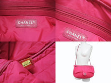 Load image into Gallery viewer, CHANEL シャネル Wチェーンショルダーバッグ 16番台 マドモアゼルライン ココマーク ナイロン レザー ピンク 美品 中古 4b004694