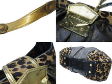 Load image into Gallery viewer, 極美品 LOUIS VUITTON ルイヴィトン ショルダーバッグ ポリー M95282 モノグラムキャンバス ハラコ レオパード ブラウン 中古4b004695