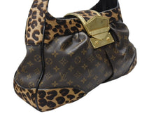 Load image into Gallery viewer, 極美品 LOUIS VUITTON ルイヴィトン ショルダーバッグ ポリー M95282 モノグラムキャンバス ハラコ レオパード ブラウン 中古4b004695
