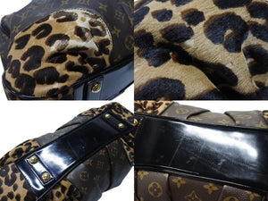 極美品 LOUIS VUITTON ルイヴィトン ショルダーバッグ ポリー M95282 モノグラムキャンバス ハラコ レオパード ブラウン 中古4b004695