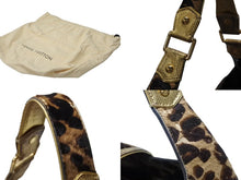 Load image into Gallery viewer, 極美品 LOUIS VUITTON ルイヴィトン ショルダーバッグ ポリー M95282 モノグラムキャンバス ハラコ レオパード ブラウン 中古4b004695