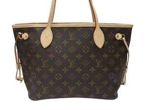 未使用 LOUIS VUITTON ルイヴィトン トートバッグ ネヴァーフルPM モノグラム M40155 ブラウン モノグラムキャンバス レザー 中古 4b004699