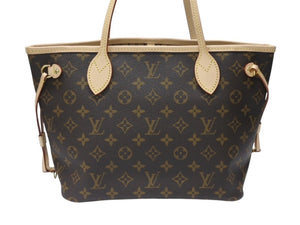 未使用 LOUIS VUITTON ルイヴィトン トートバッグ ネヴァーフルPM モノグラム M40155 ブラウン モノグラムキャンバス レザー 中古 4b004699