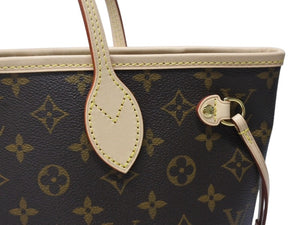 未使用 LOUIS VUITTON ルイヴィトン トートバッグ ネヴァーフルPM モノグラム M40155 ブラウン モノグラムキャンバス レザー 中古 4b004699