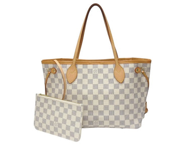 LOUIS VUITTON ルイヴィトン ハンドバッグ ネヴァーフルPM ダミエアズールキャンバス N41362 ホワイトゴールド金具 美品 中古 4b004700
