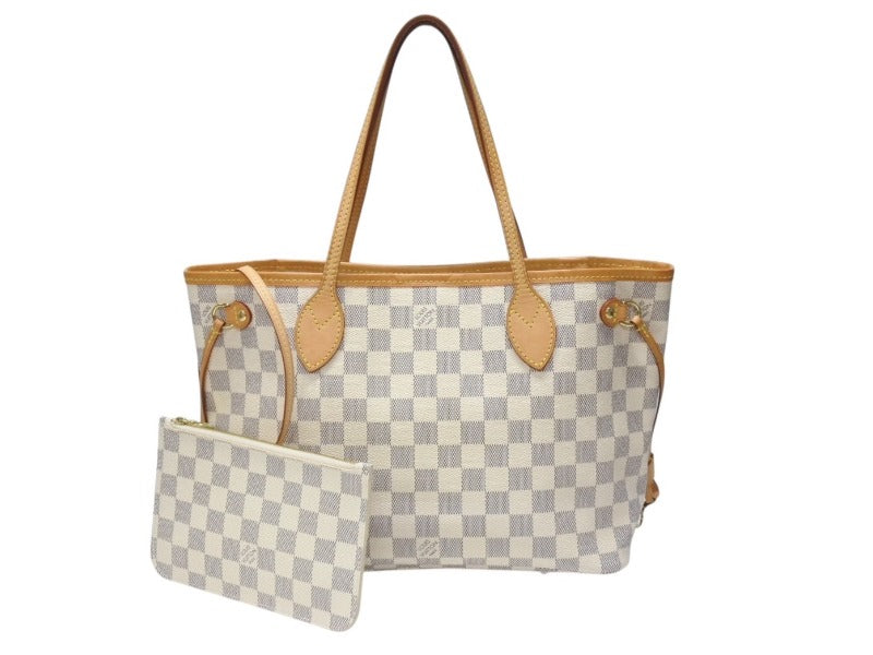 LOUIS VUITTON ルイヴィトン ハンドバッグ ネヴァーフルPM ダミエアズールキャンバス N41362 ホワイトゴールド金具 美品 中古 4b004700
