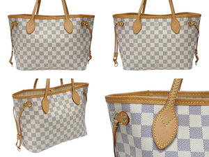 LOUIS VUITTON ルイヴィトン ハンドバッグ ネヴァーフルPM ダミエアズールキャンバス N41362 ホワイトゴールド金具 美品 中古 4b004700
