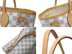 LOUIS VUITTON ルイヴィトン ハンドバッグ ネヴァーフルPM ダミエアズールキャンバス N41362 ホワイトゴールド金具 美品 中古 4b004700