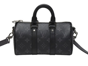 極美品 LOUIS VUITTON ルイヴィトン モノグラムエクリプス キーポル XS 2WAY ブラック M45947 中古 4b004701