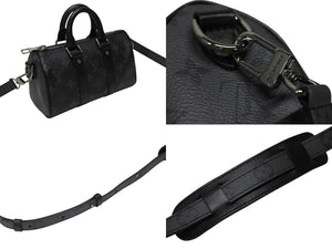 極美品 LOUIS VUITTON ルイヴィトン モノグラムエクリプス キーポル XS 2WAY ブラック M45947 中古 4b004701