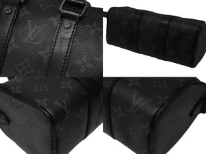 極美品 LOUIS VUITTON ルイヴィトン モノグラムエクリプス キーポル XS 2WAY ブラック M45947 中古 4b004701