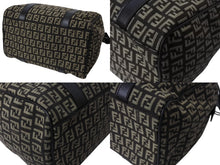 Load image into Gallery viewer, FENDI フェンディ ズッカ柄 ハンドバッグ ミニボストンバッグ型 キャンバス レザー ブラック ブラウン ベージュ 美品 中古 4b004703