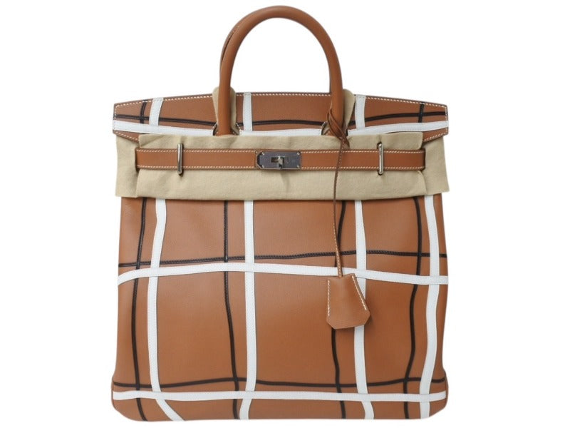 新品未使用 HERMES エルメス ハンドバッグ オータクロア40 ◻︎W刻印 エヴァーカラー Hacarreaux エヴァーグレイン パラジウム金具 中古 4b004704