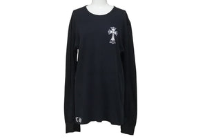 CHROME HEARTS クロムハーツ オールド サーマル ロングスリーブTシャツ ダブルCHクロス ブラック レッド ホワイト サイズL 美品 中古 4b004707