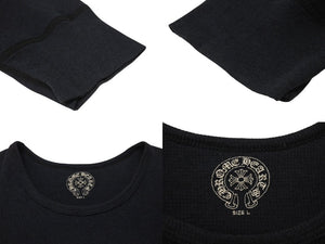CHROME HEARTS クロムハーツ オールド サーマル ロングスリーブTシャツ ダブルCHクロス ブラック レッド ホワイト サイズL 美品 中古 4b004707