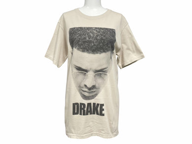Drake ドレイク 両面プリント RAP TEES HIP HOP ラップT 半袖Ｔシャツ 希少 コットン ベージュ 美品 中古 4b004712