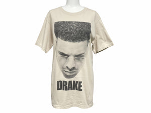 Drake ドレイク 両面プリント RAP TEES HIP HOP ラップT 半袖Ｔシャツ 希少 コットン ベージュ 美品 中古 4b004712