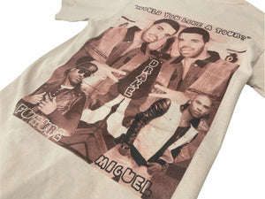 Drake ドレイク 両面プリント RAP TEES HIP HOP ラップT 半袖Ｔシャツ 希少 コットン ベージュ 美品 中古 4b004712