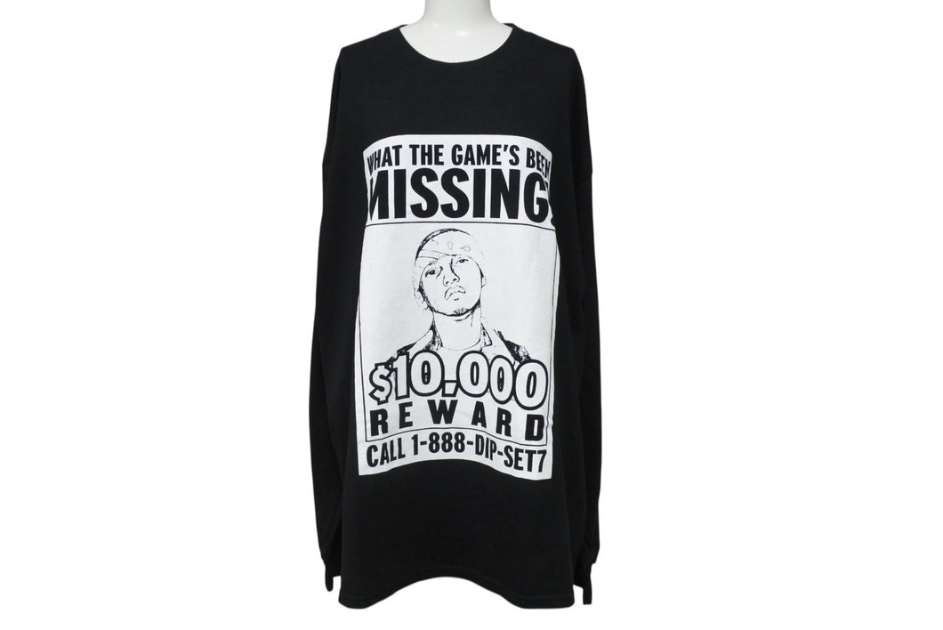 JUELZ SANTANA ジュエルズ サンタナ 長袖Ｔシャツ ロンT DIPLOMATS 05年 コットン ブラック ホワイト サイズXL 美品 中古 4b004713