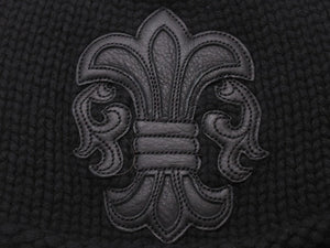 極美品 CHROME HEARTS クロムハーツ BEANIE CASH BS FLARE BSフレアパッチ ビーニー ニットキャップ 310215-B ブラック 中古 4b004721