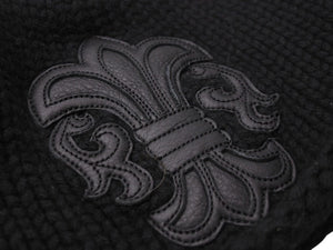 極美品 CHROME HEARTS クロムハーツ BEANIE CASH BS FLARE BSフレアパッチ ビーニー ニットキャップ 310215-B ブラック 中古 4b004721