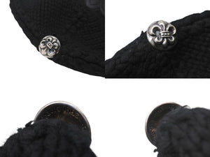 極美品 CHROME HEARTS クロムハーツ BEANIE CASH BS FLARE BSフレアパッチ ビーニー ニットキャップ 310215-B ブラック 中古 4b004721