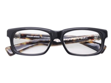CHROME HEARTS クロムハーツ 伊達メガネ SPLAT-A サイズ55□17 -143 BSフレア シルバー925 ブラック 鼈甲カラー レンズ無し 美品 中古 4b004722