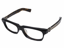 Load image into Gallery viewer, CHROME HEARTS クロムハーツ 伊達メガネ SPLAT-A サイズ55□17 -143 BSフレア シルバー925 ブラック 鼈甲カラー レンズ無し 美品 中古 4b004722