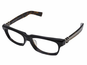 CHROME HEARTS クロムハーツ 伊達メガネ SPLAT-A サイズ55□17 -143 BSフレア シルバー925 ブラック 鼈甲カラー レンズ無し 美品 中古 4b004722