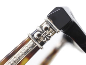 CHROME HEARTS クロムハーツ 伊達メガネ SPLAT-A サイズ55□17 -143 BSフレア シルバー925 ブラック 鼈甲カラー レンズ無し 美品 中古 4b004722